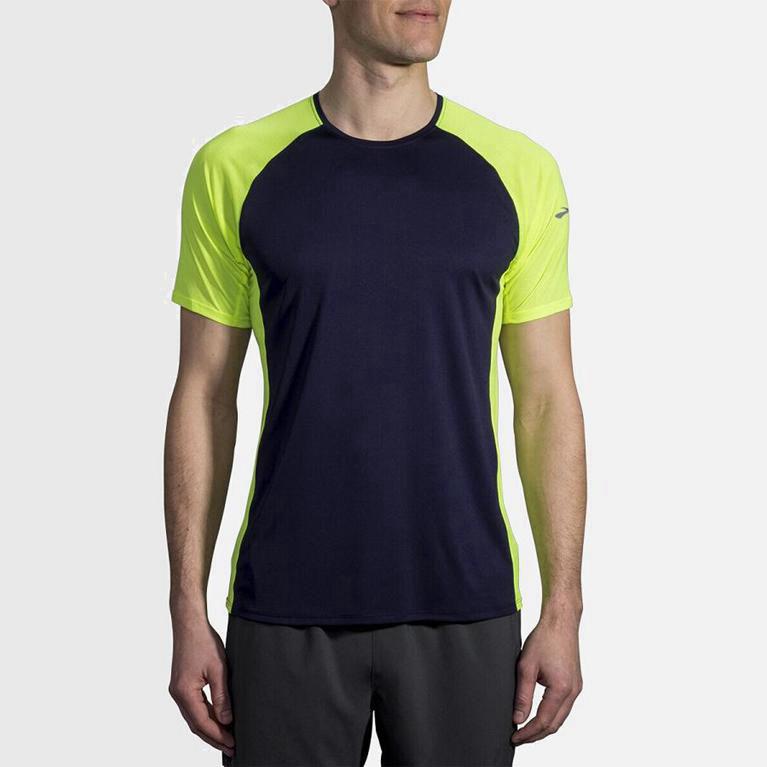 Brooks Stealth - Camisetas Manga Corta Hombre - Azules (RVZS-19834)